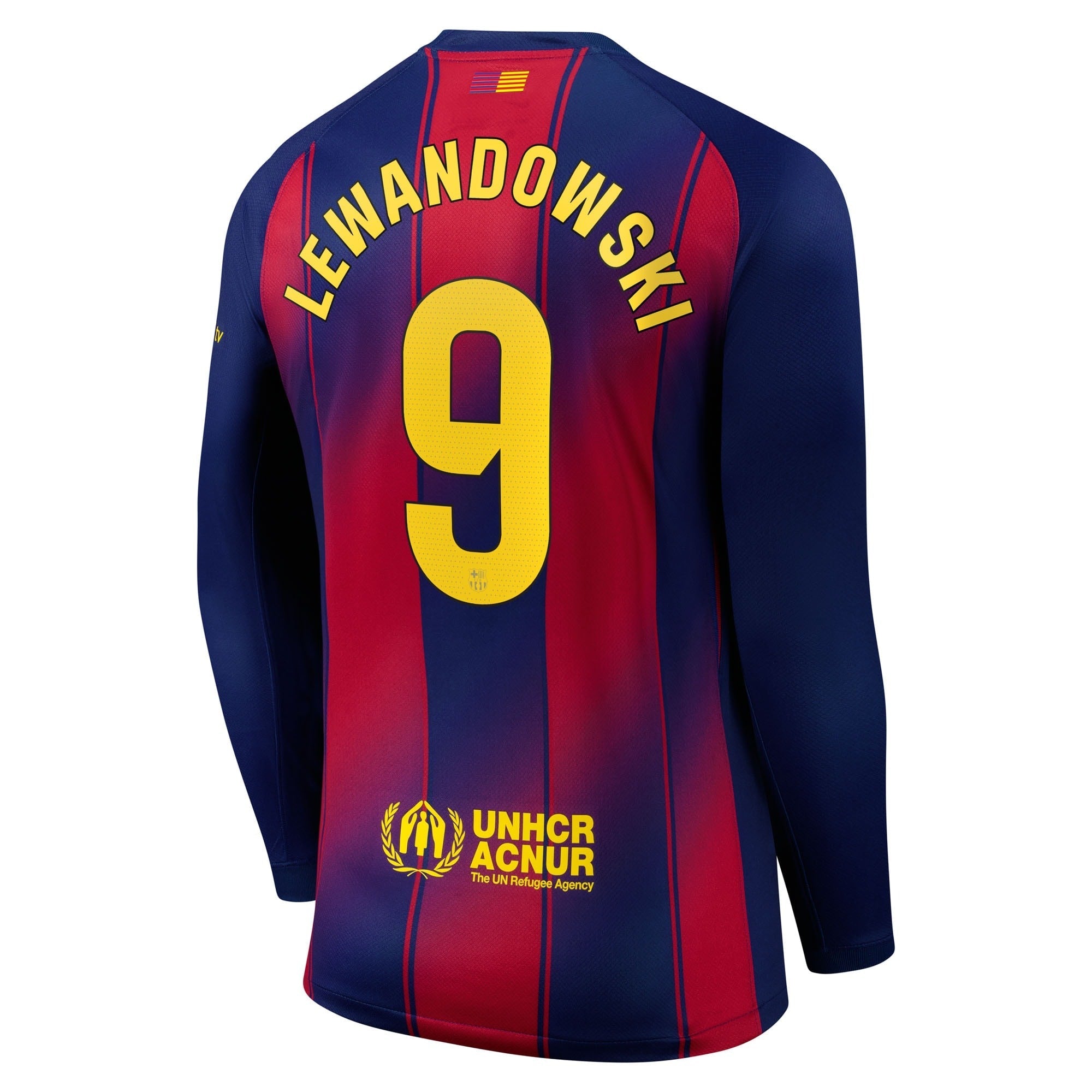Espoor™ Nike Robert Lewandowski Barcelona 2025/26 Home Long Sleeve Jersey - Navy