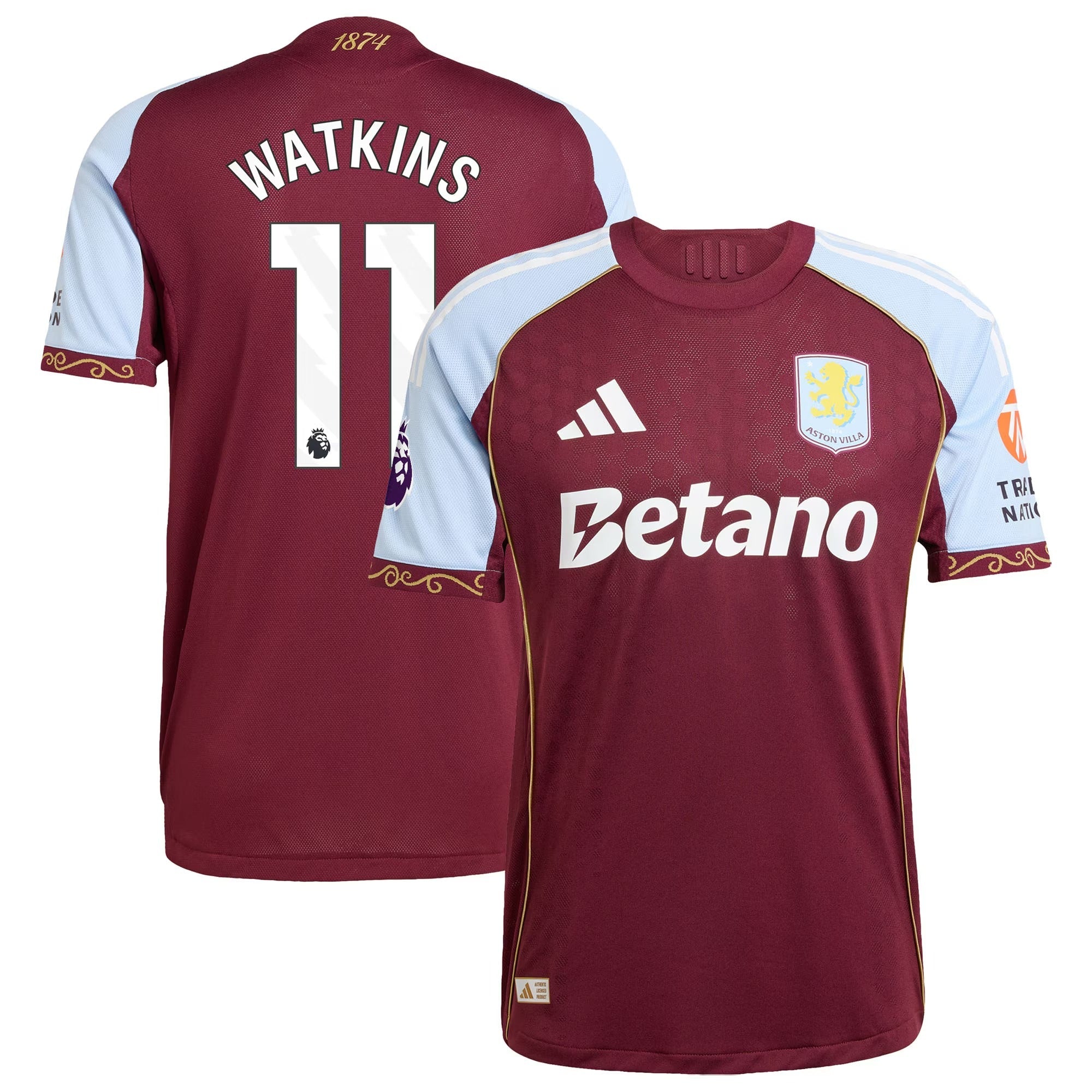 Espoor™ Ollie Watkins Aston Villa adidas 2025/26 Home Jersey - Claret