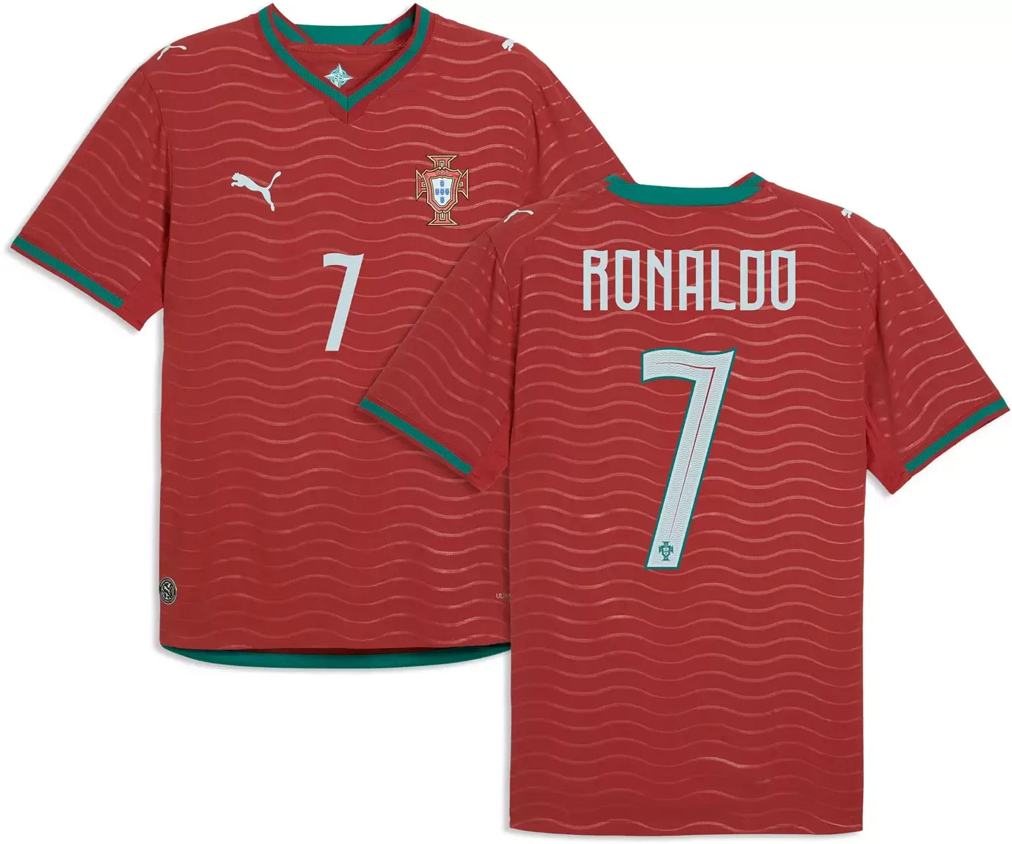PUMA Portugal National Team 2026 Home Player Edition Jersey – Cristiano Ronaldo #7 – Red/Gold/Green - Jersey Teams World