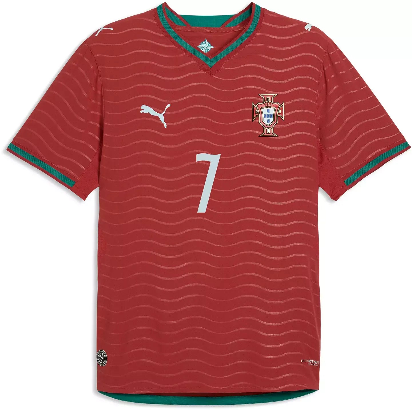 PUMA Portugal National Team 2026 Home Player Edition Jersey – Cristiano Ronaldo #7 – Red/Gold/Green - Jersey Teams World