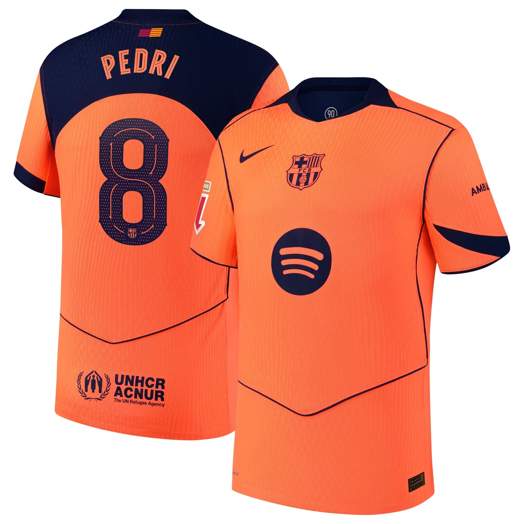 Espoor™ Pedri Barcelona Nike 2025/26 Third Player Jersey - Orange