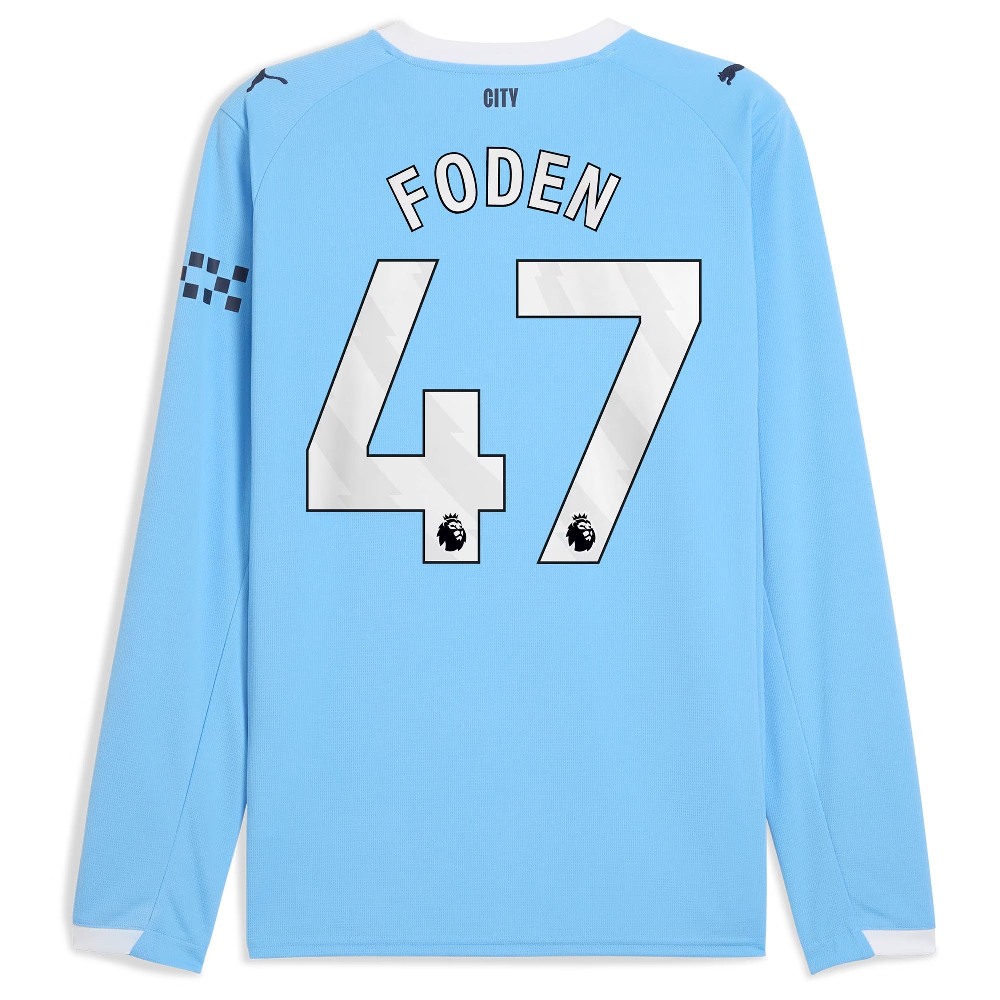 Espoor™ Phil Foden Manchester City Puma 2025/26 Home Long Sleeve Player Jersey - Sky Blue