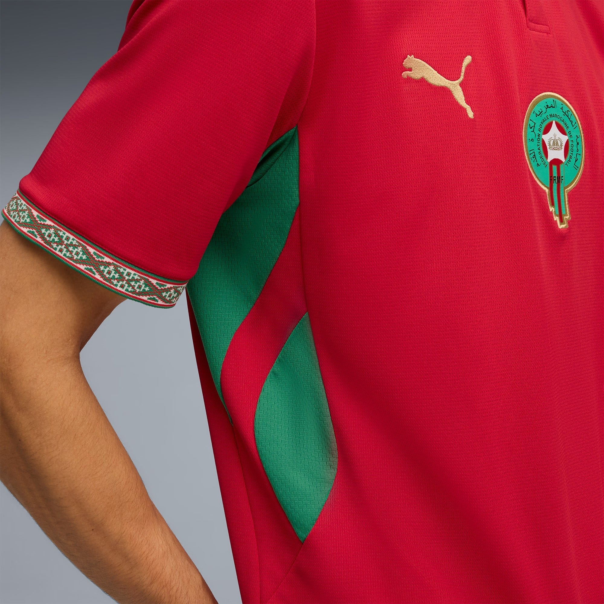 Puma Morocco National Team 2026 Home Jersey - Fast Red/Victory Gold - Jersey Teams World