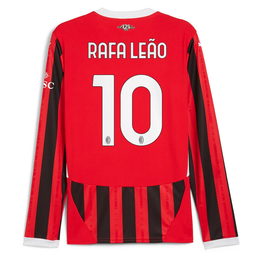 Rafael Leão AC Milan Puma 2024/25 Home Long Sleeve Player Jersey - Red - Jersey Teams World