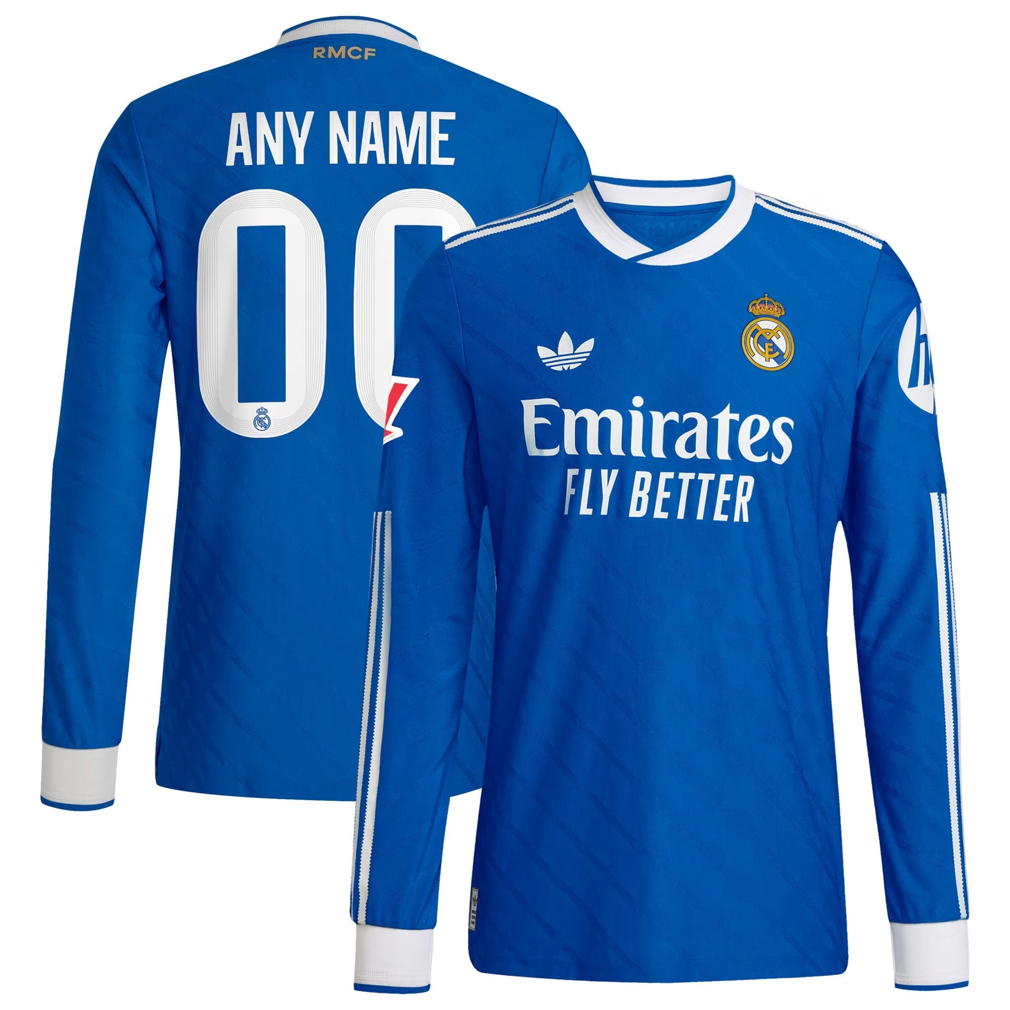 Espoor™ Real Madrid adidas 2025/26 Third Long Sleeve Custom Jersey - Blue