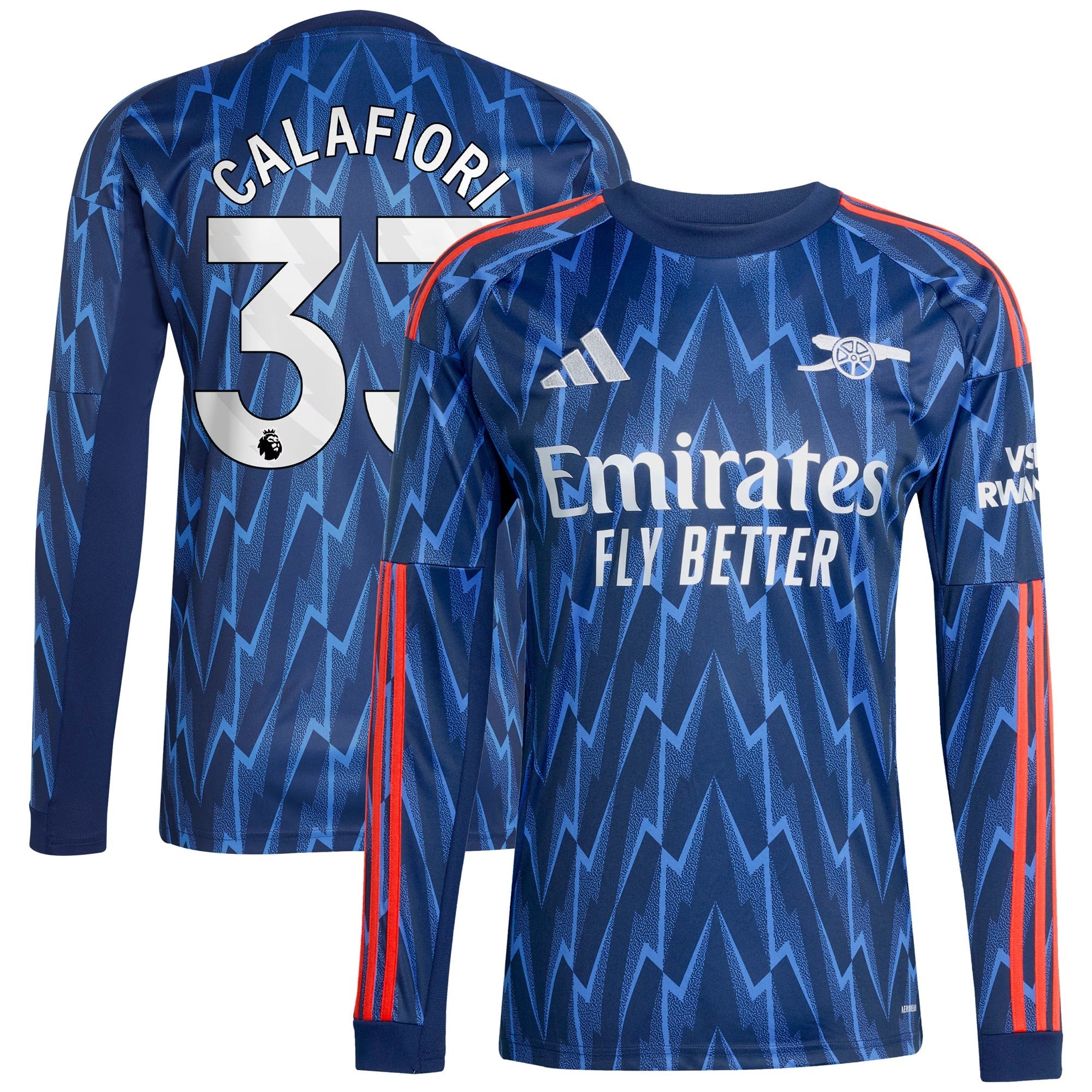 Espoor™ Riccardo Calafiori Arsenal adidas 2025/26 Away Long Sleeve Player Jersey - Blue