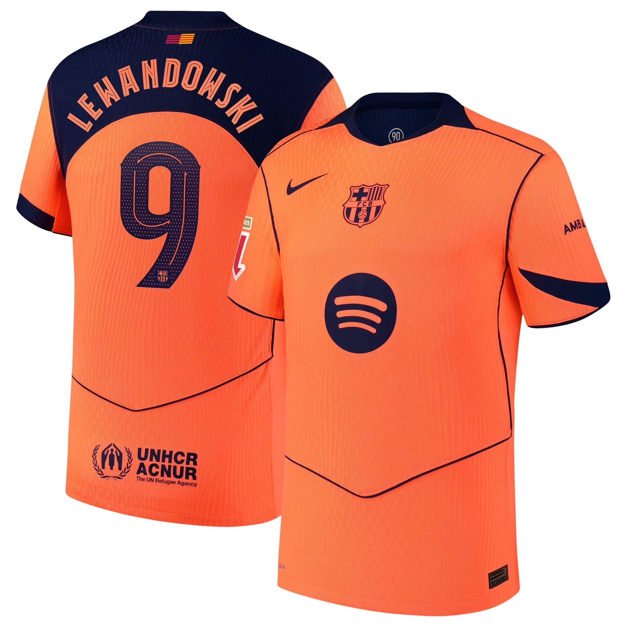 Espoor™ Robert Lewandowski Barcelona Nike 2025/26 Third Player Jersey - Orange