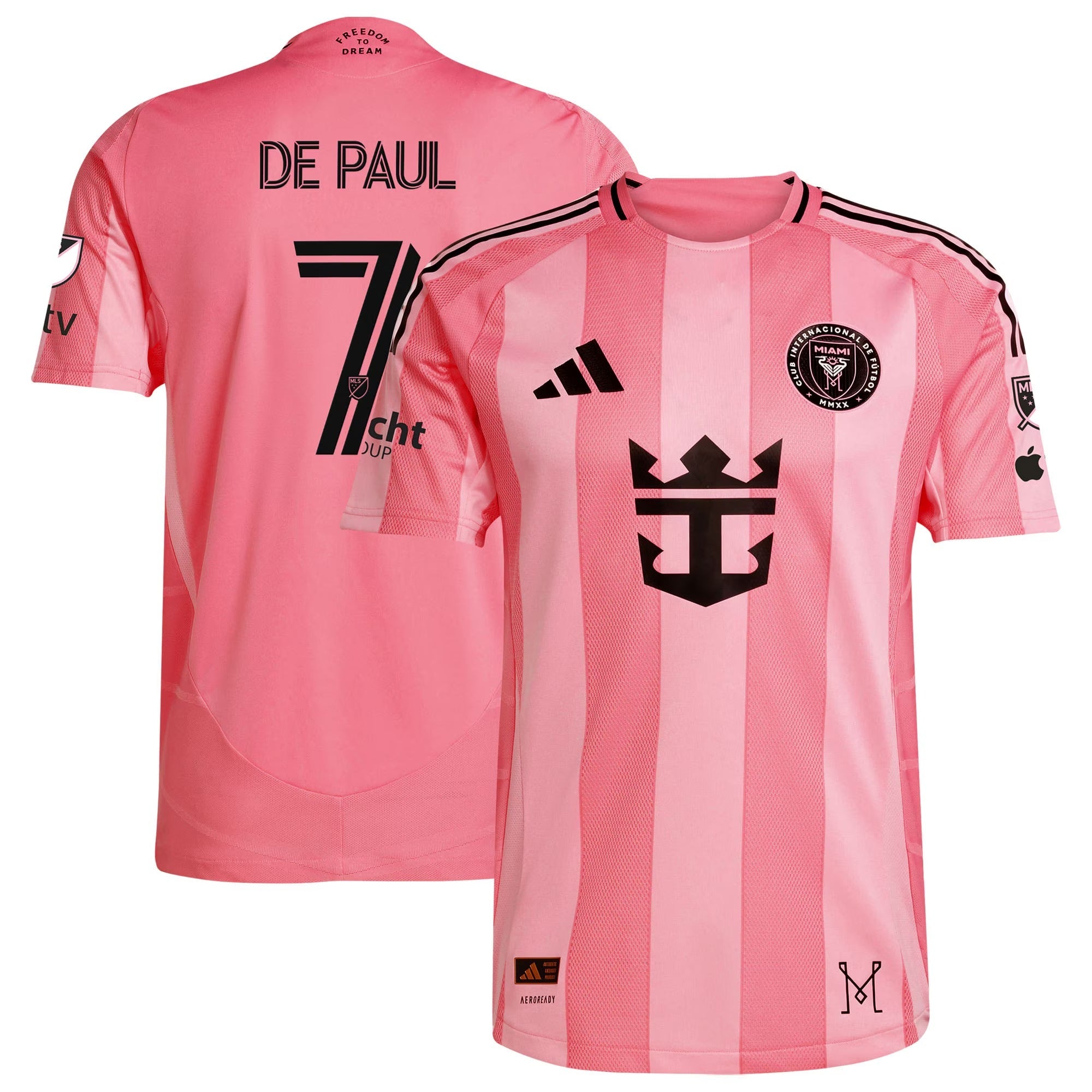 Espoor™ Rodrigo De Paul Inter Miami CF adidas 2025 Euforia Player Jersey - Light Pink