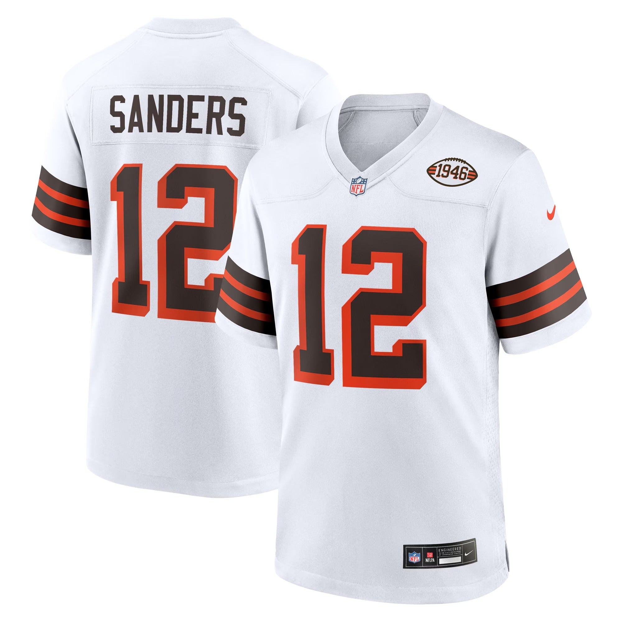 Shedeur Sanders Cleveland Browns Nike 2025 NFL Draft 2nd Alternate Game Jersey - White - Jersey Teams World