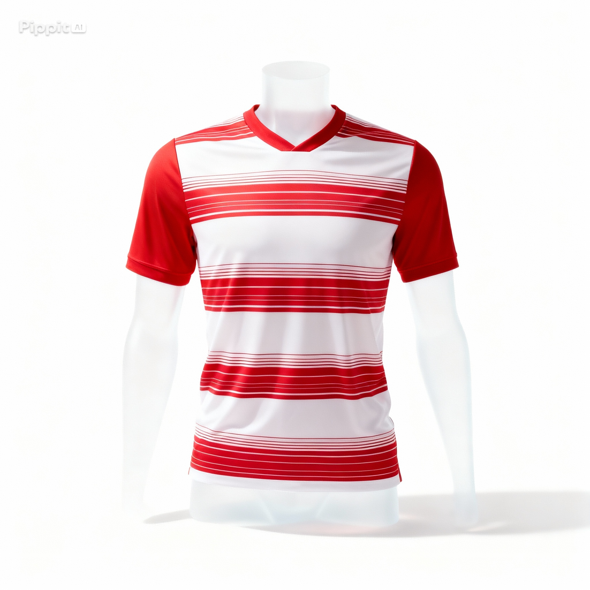 espoor™ Men's Pro-Strike Soccer Jersey - Red & White Striped Kit