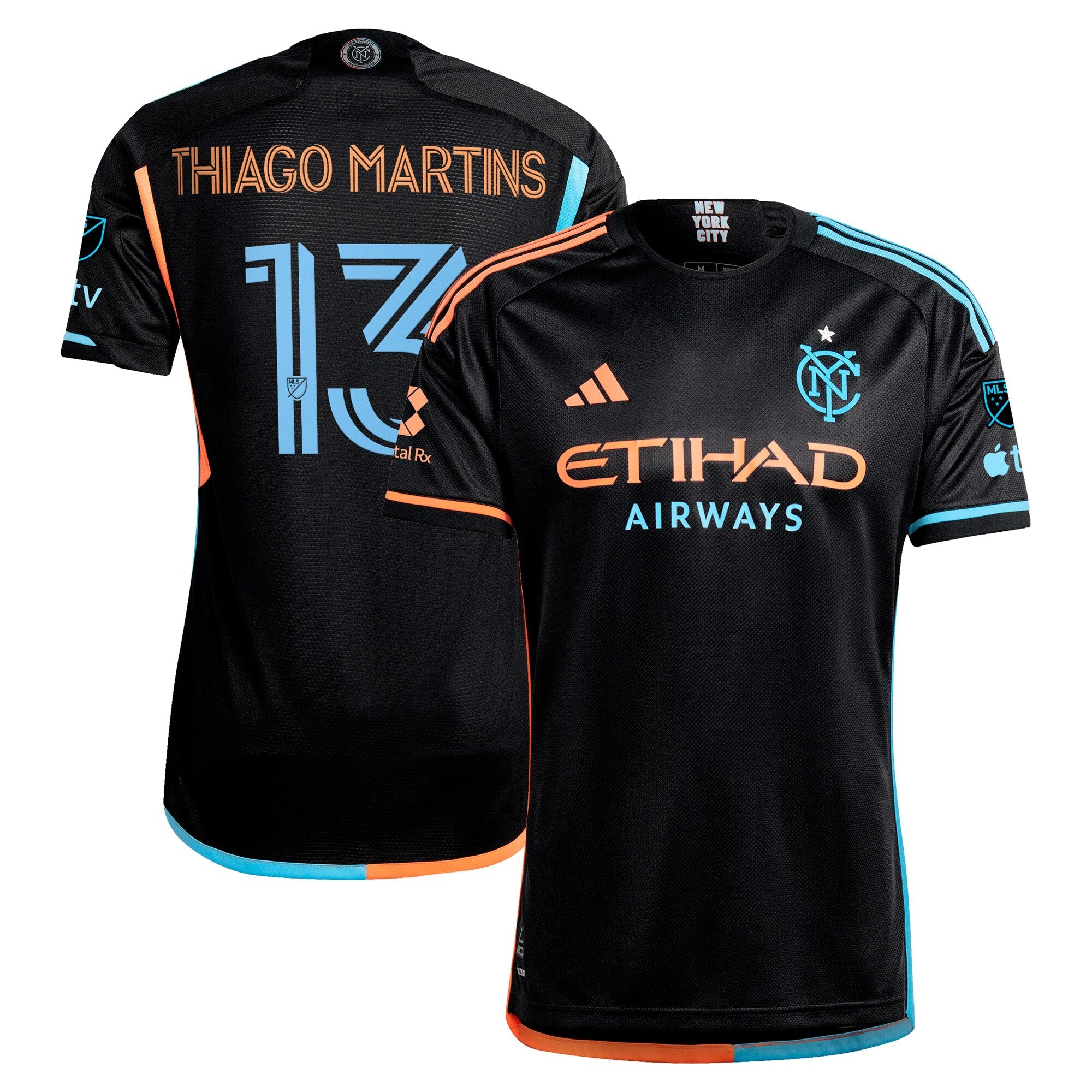 Espoor™ Thiago Martins New York City FC adidas 2024 24/7 Kit Player Jersey – Black
