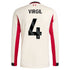 Espoor™ Virgil van Dijk Liverpool adidas 2025/26 Away Long Sleeve Player Jersey - White