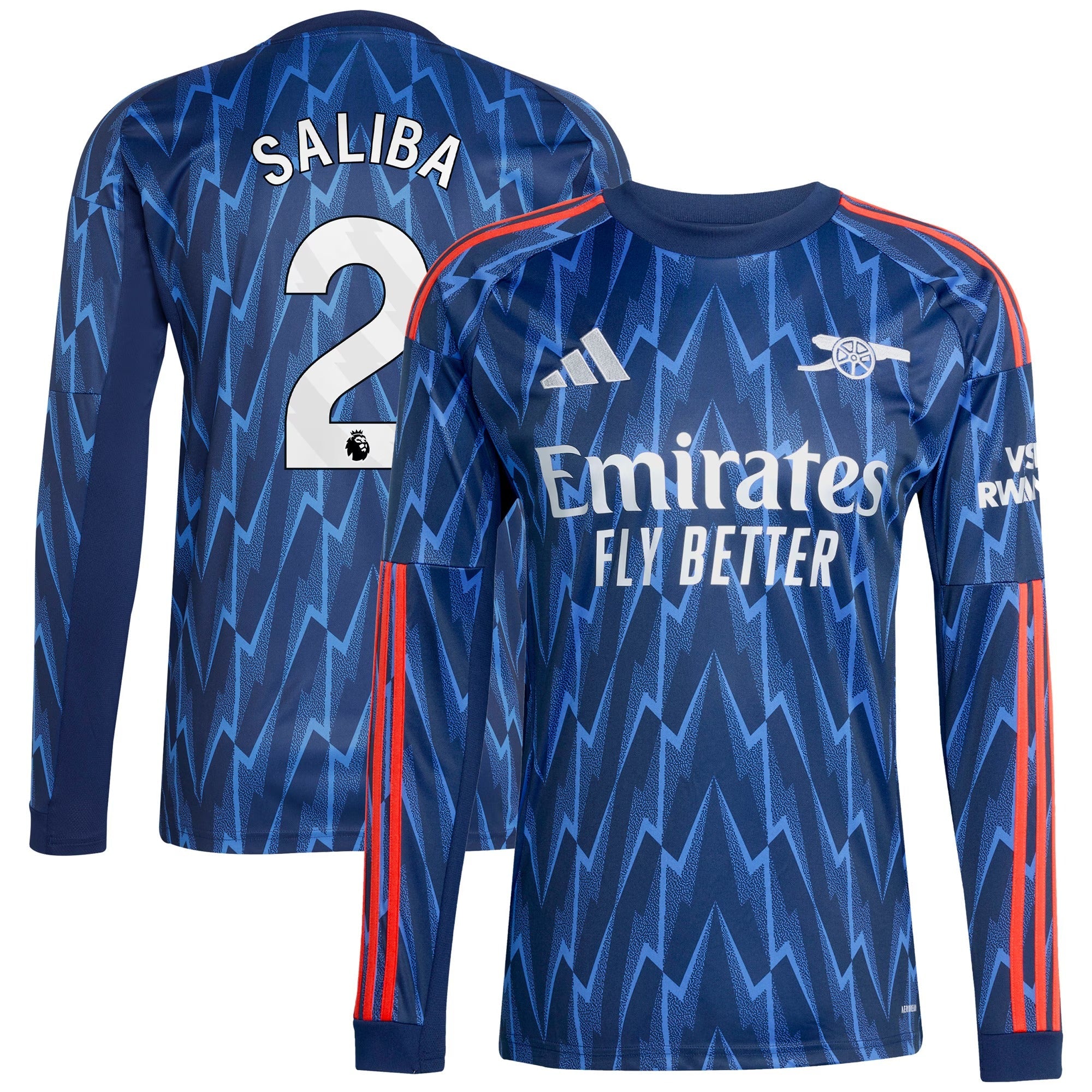 Espoor™ William Saliba Arsenal adidas 2025/26 Away Long Sleeve Player Jersey - Blue