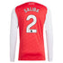 Espoor™ William Saliba Arsenal adidas 2025/26 Home Long Sleeve Player Jersey - Red