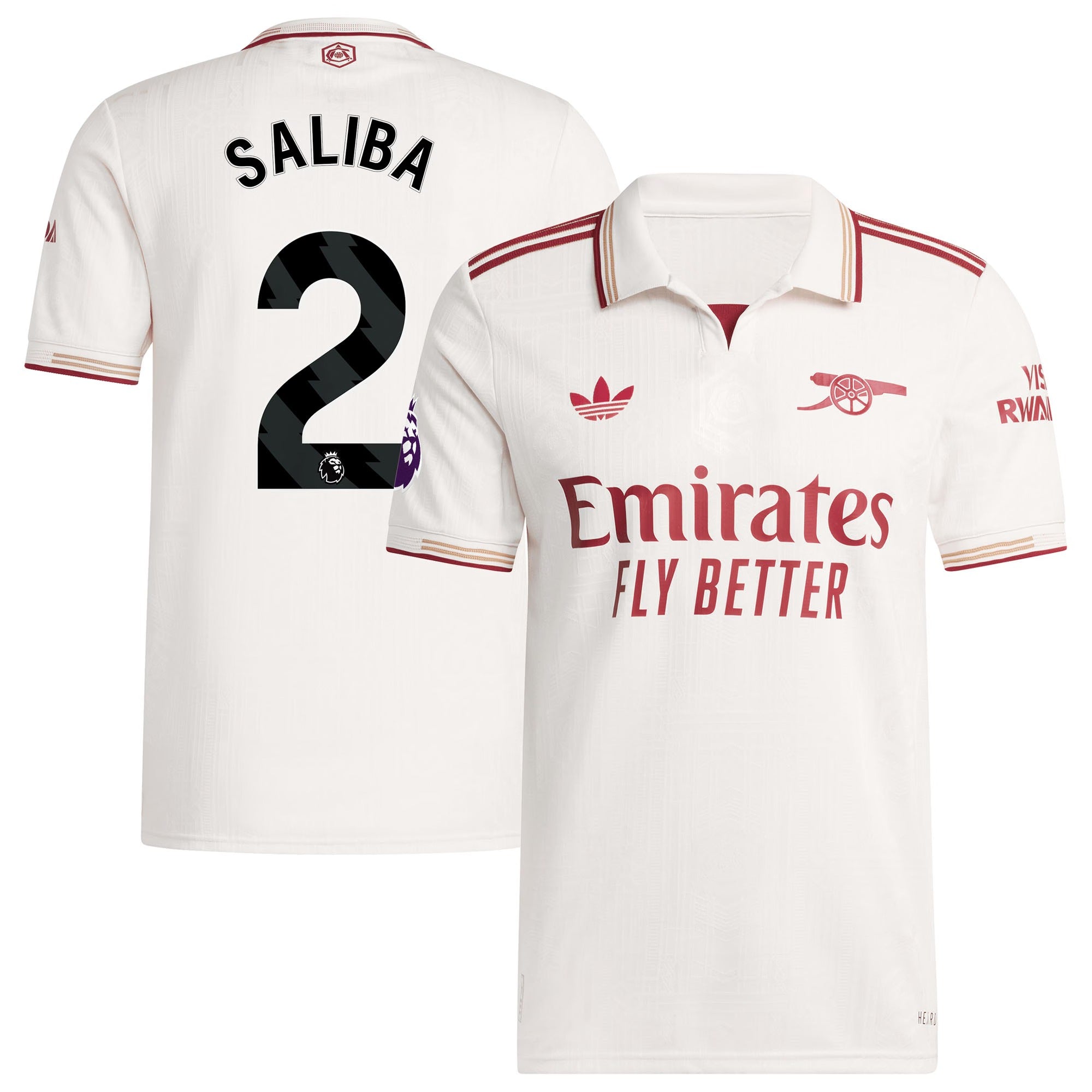 Espoor™ William Saliba Arsenal adidas 2025/26 Third Player Jersey - White