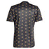 Back view of adidas Juventus pre-match top 2024 in black with yellow and pink circular pattern