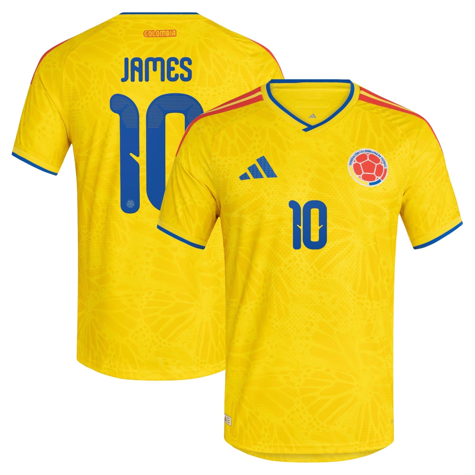 Espoor™ adidas Colombia National Team 2026 Home Player Edition Jersey – James Rodriguez #10 – Yellow