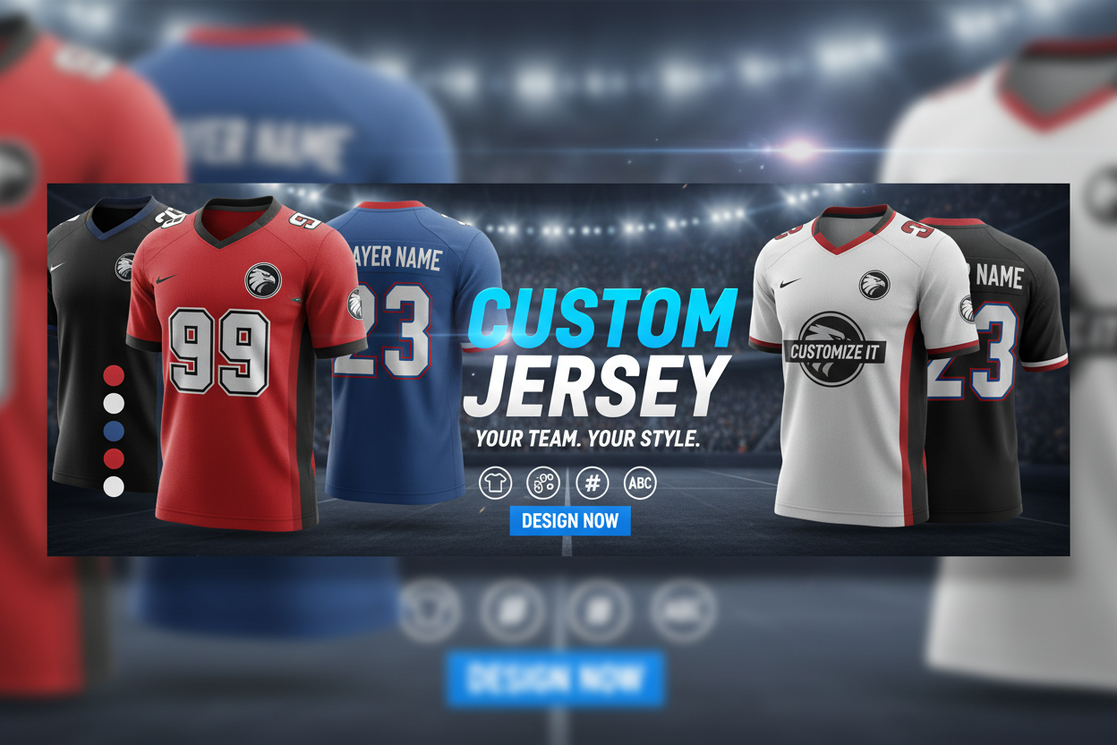 espoor is sport store selling jerseys, i want you to make slider size 1500/700 custom jersey 