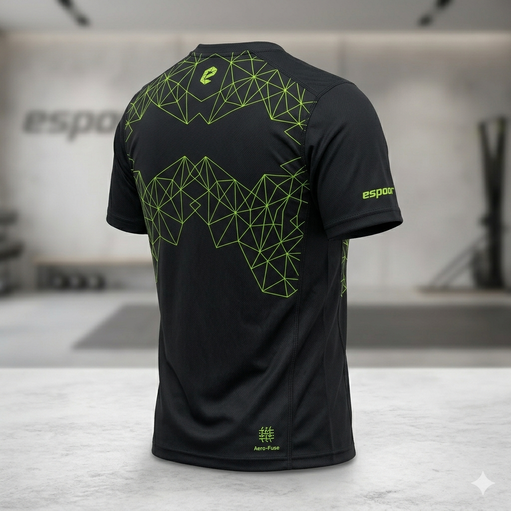 espoor™ Men's Aero-Fuse Geometric Running Jersey - Obsidian & Volt Speed Kit