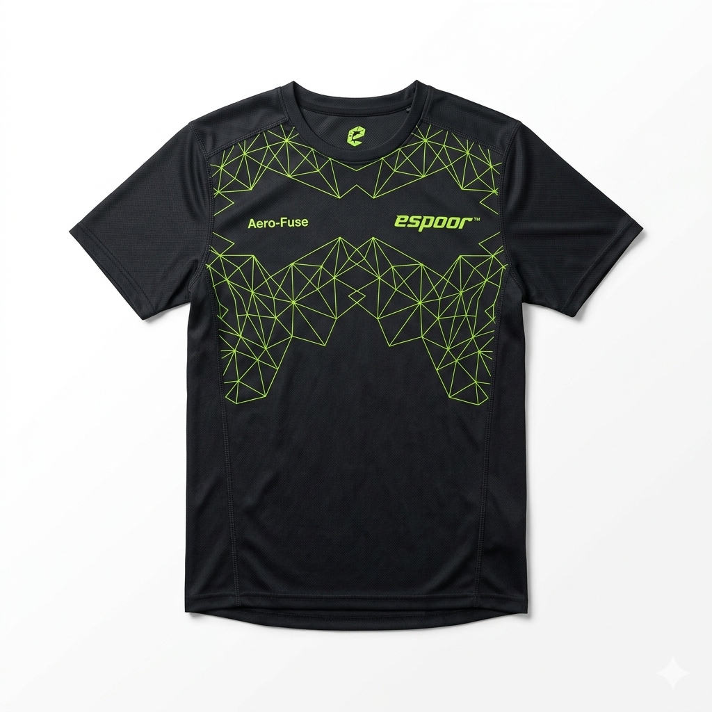 espoor™ Men's Aero-Fuse Geometric Running Jersey - Obsidian & Volt Speed Kit