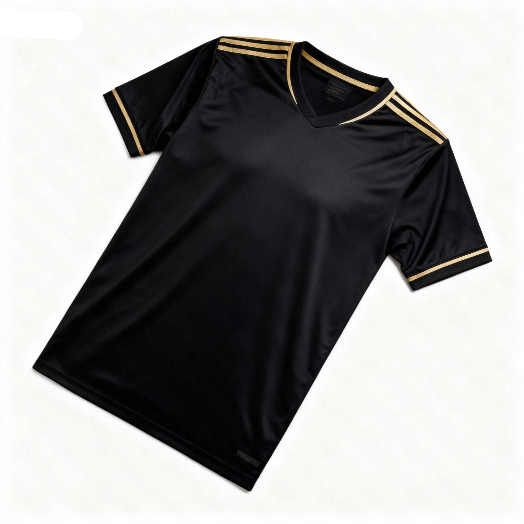 espoor™ Men's Elite Knight Soccer Jersey - Black with Gold Stripe Performance Fit