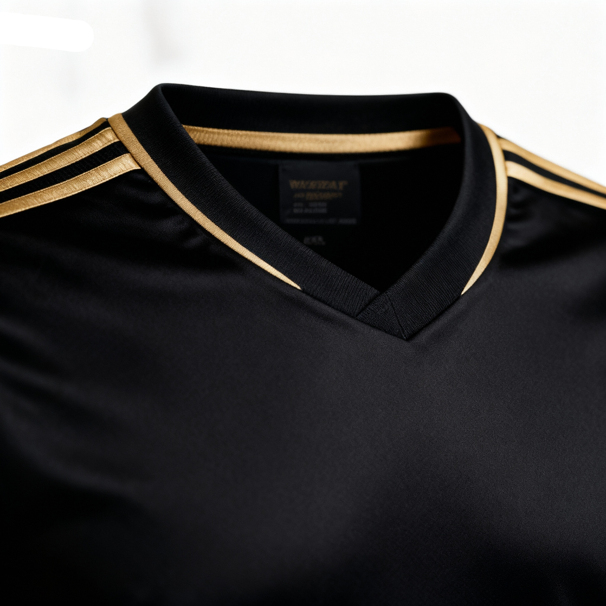 espoor™ Men's Elite Knight Soccer Jersey - Black with Gold Stripe Performance Fit