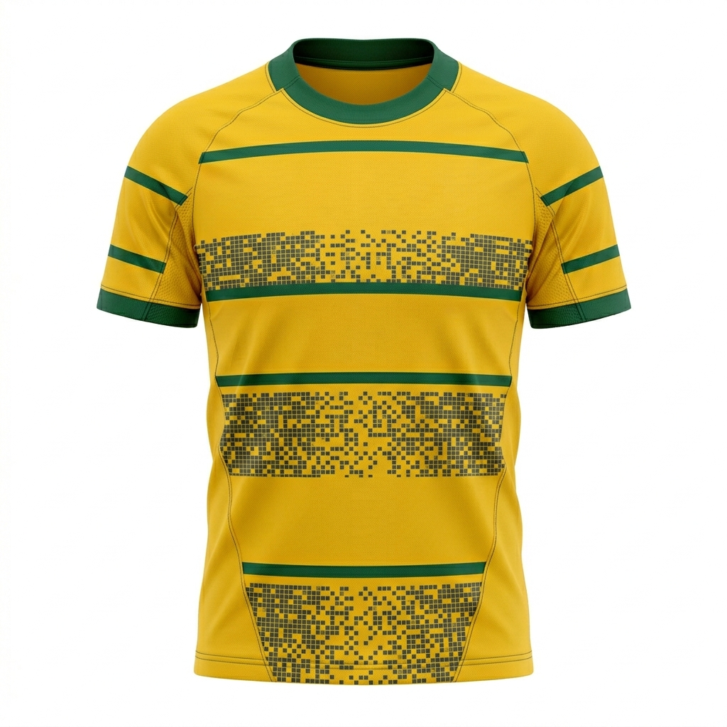 espoor™ Men's Pro-Contact Yellow & Green Rugby Jersey - Performance Fit Athletic Shield