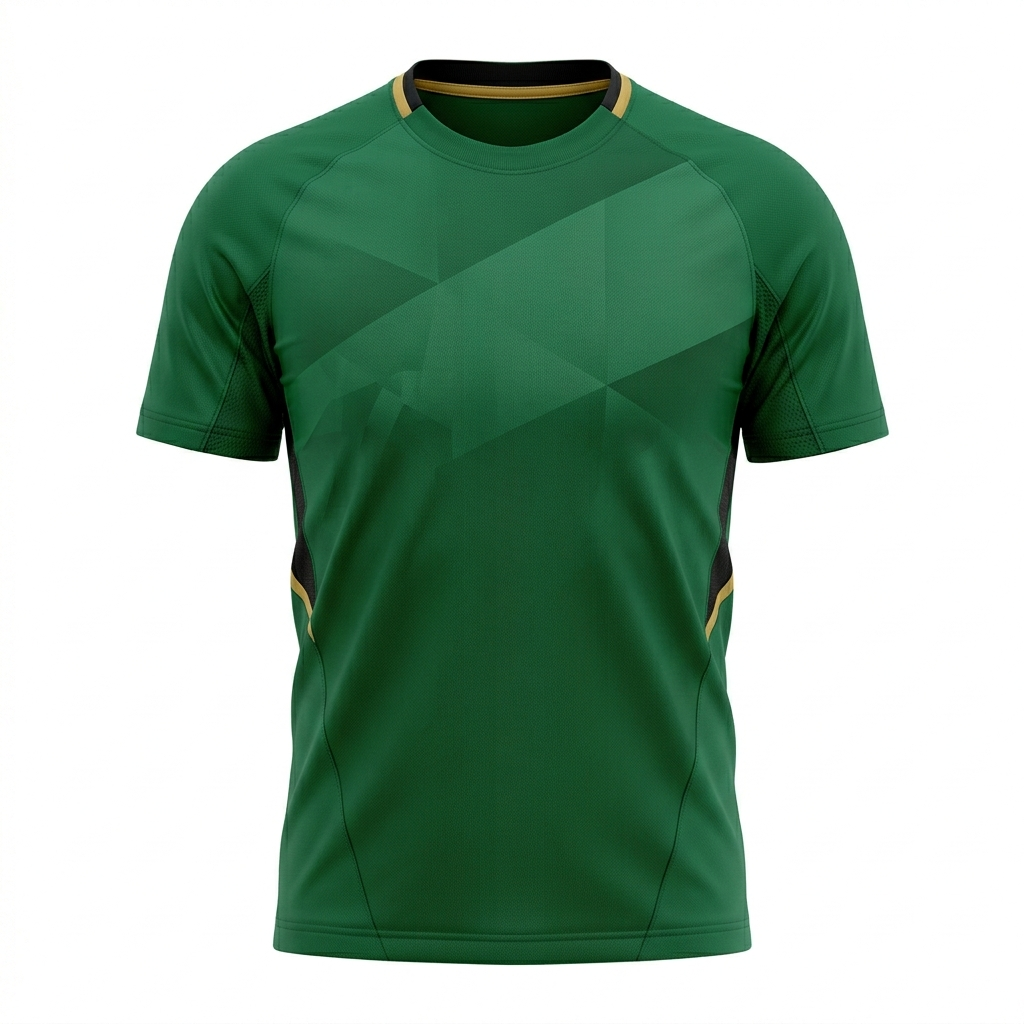espoor™ Men's Pro-Series Forest Green Geometric Soccer Jersey - Elite Performance Athletic Shirt