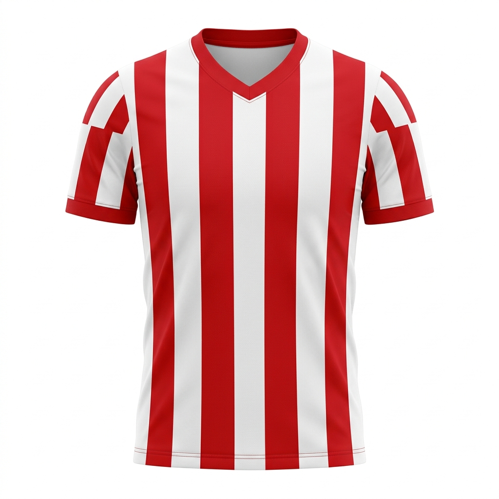 espoor™ Men's Pro-Strike Soccer Jersey - Red & White Striped Official Performance Kit