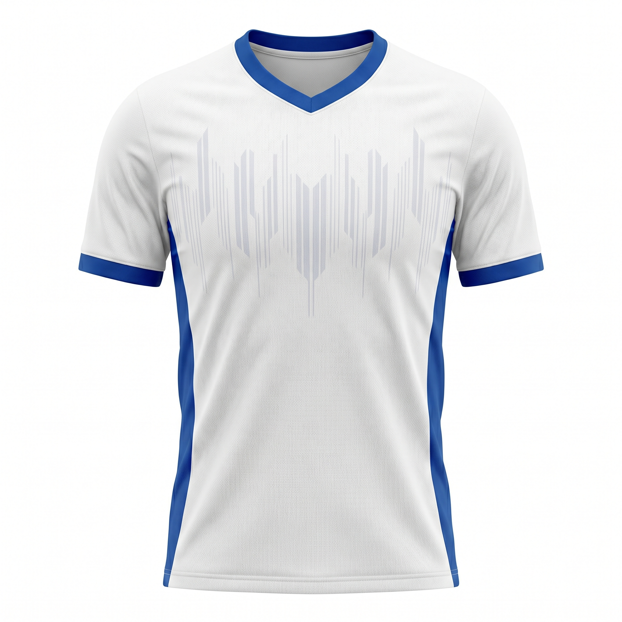 espoor™ Men's Frost Vanguard Soccer Jersey - Arctic White & Cobalt Edition