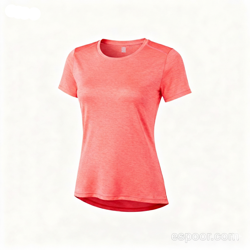 espoor™ Women's Core-Light Running Shirt - Coral Red Heathered Performance Tee
