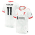Nike Mohamed Salah Liverpool 2025 jersey in white with red accents, number 11 and Liverpool crest