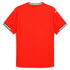 Back view of Puma Portugal 2025 home jersey in red with green and white trim on sleeves and collar